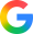 Google logo with a multicolored capital letter G in a circular design.