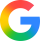 Google logo with a multicolored capital letter G in a circular design.
